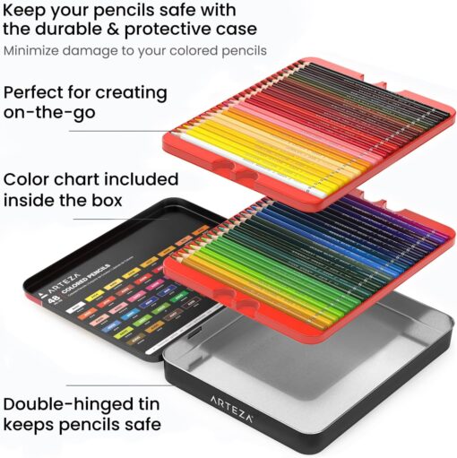 ARTEZA Lápices de colores, 48 - Imagen 3