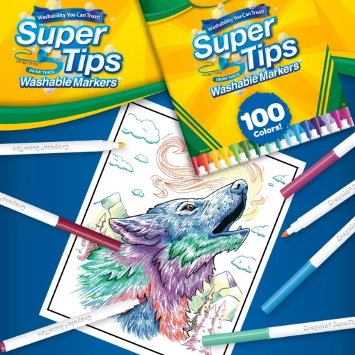 Super Tips 100 Marcadores Lavables - Imagen 2